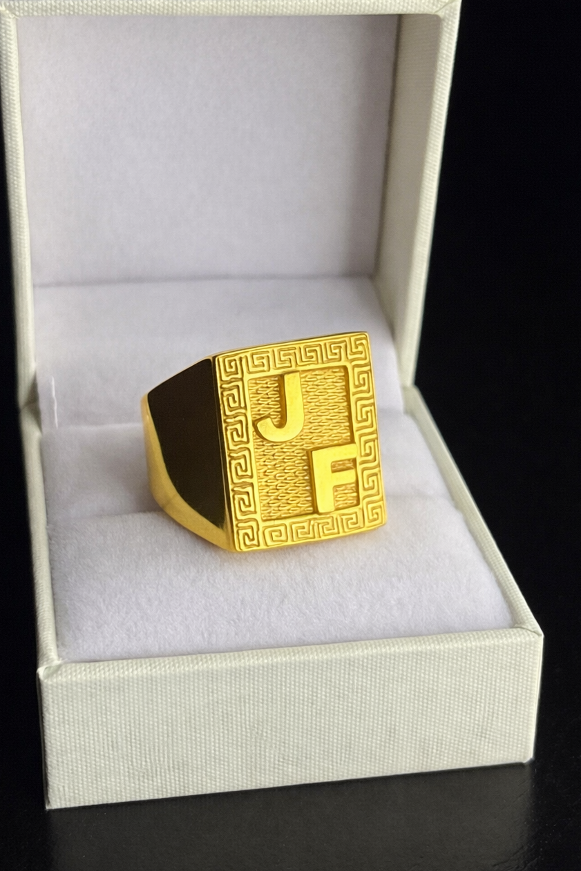 Anillo Monumental Plata Enchapada