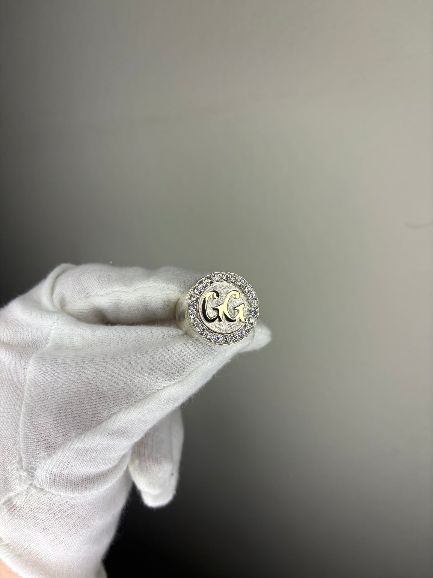 Anillo22mm Plata y Oro 10k