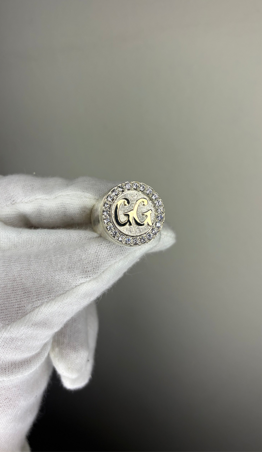 Anillo22mm Plata y Oro 10k