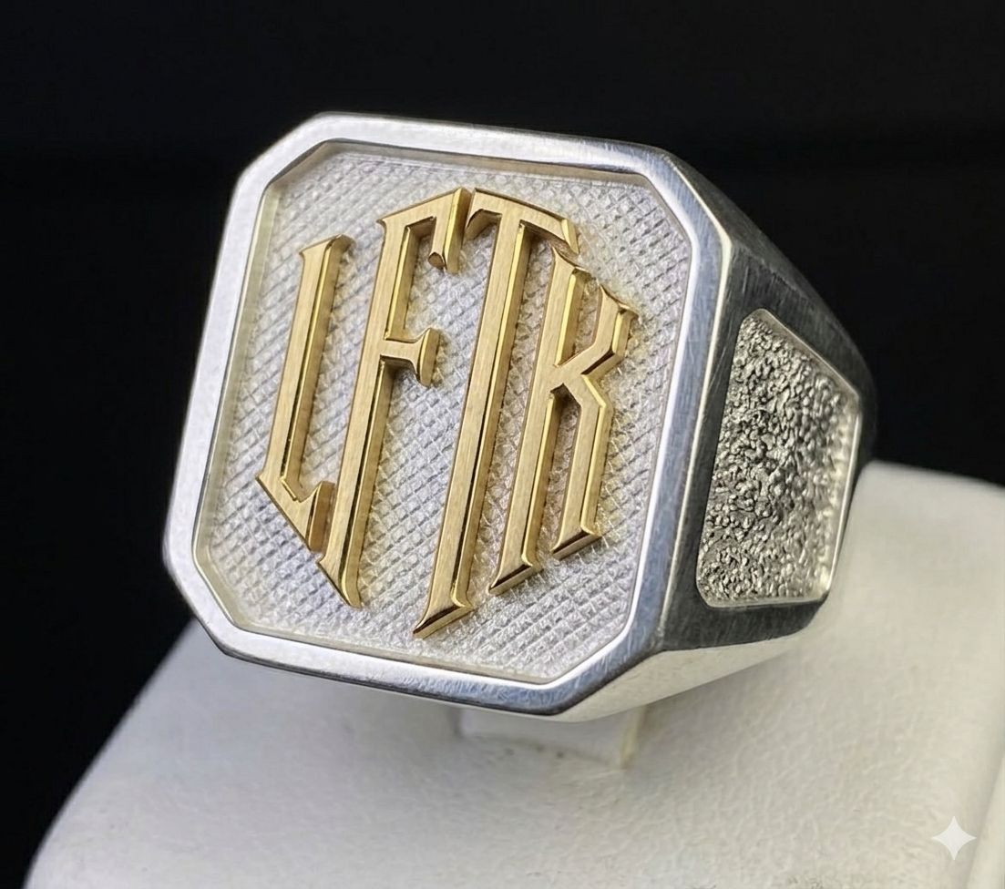 Anillo Hexa Plata y Oro