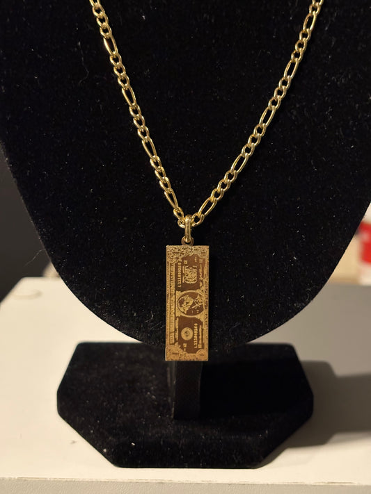 (STOCK) Dólar con cadena enchapado en oro