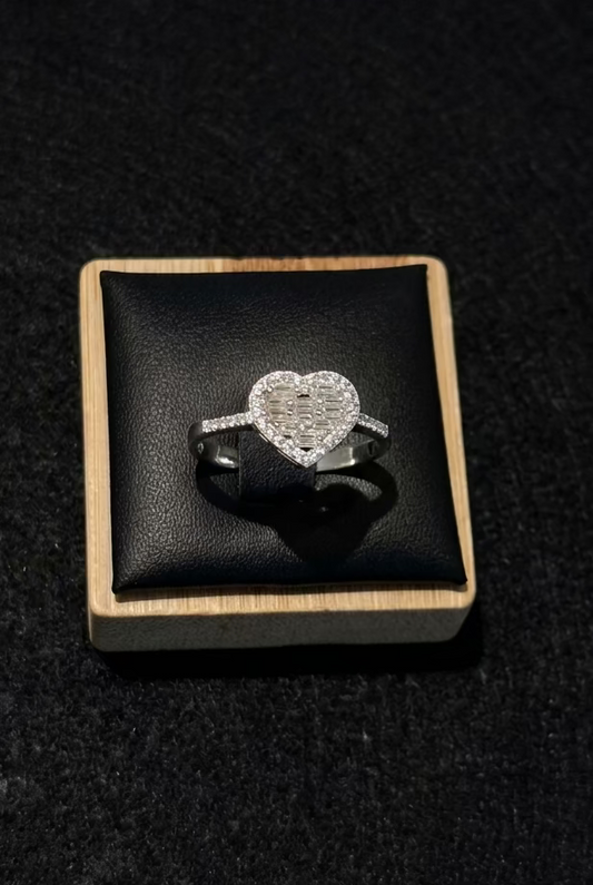 Anillo Corazón Baguette